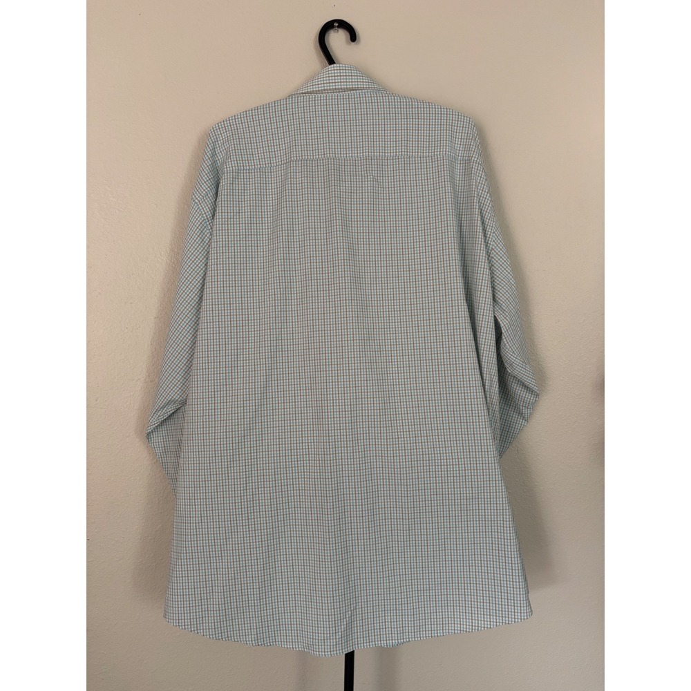 Peter Millar Summer Comfort Mens XXL Plaid Button Down Shirt Blue Tan Performan - Picture 4 of 5
